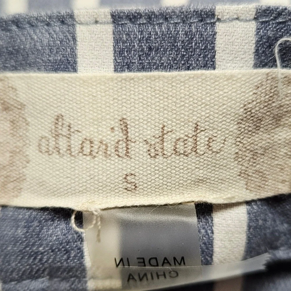 ALTAR'D STATE Blue White Striped Linen Blend Mini Skirt S‎ Tie Waist Coastal